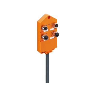 4-poorts M12 actuator/sensor-verdeelbox met LED en kabel